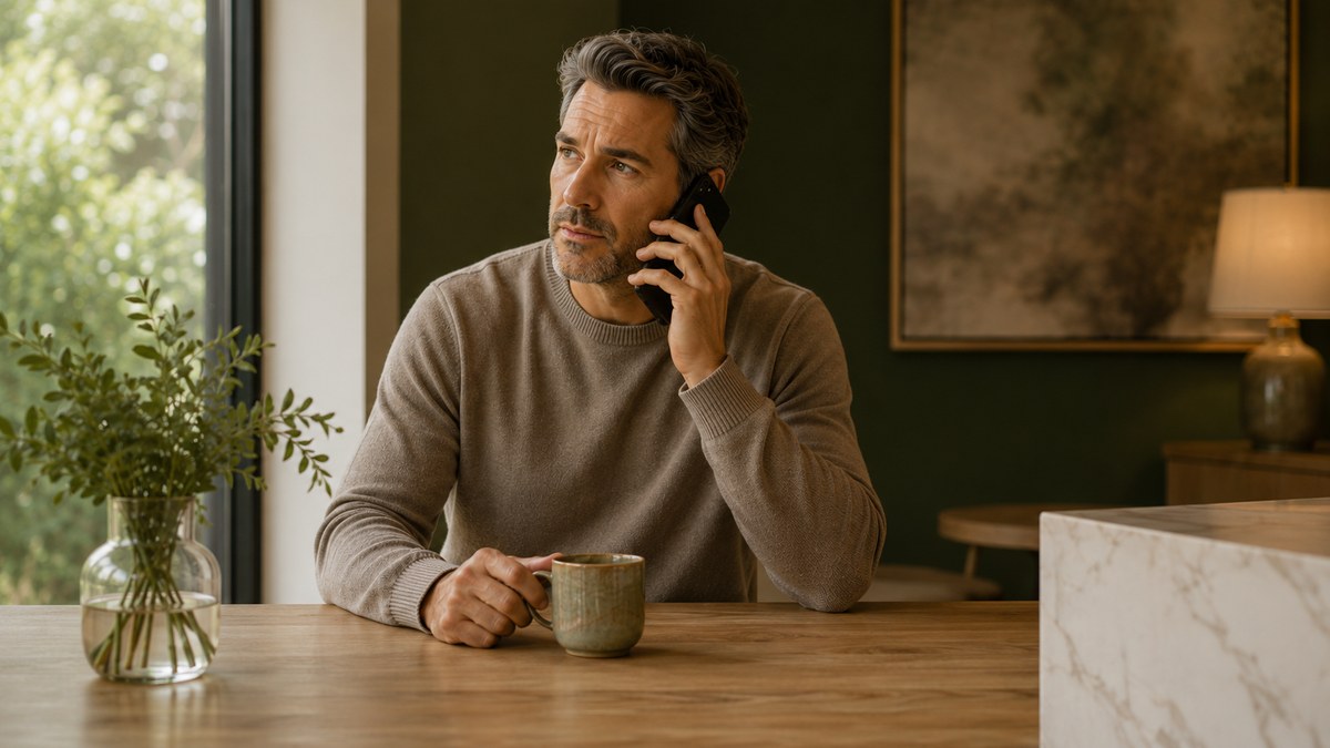 A person holding their jaw while checking their phone at night, deciding whether their dental emergency can wait until morning.
