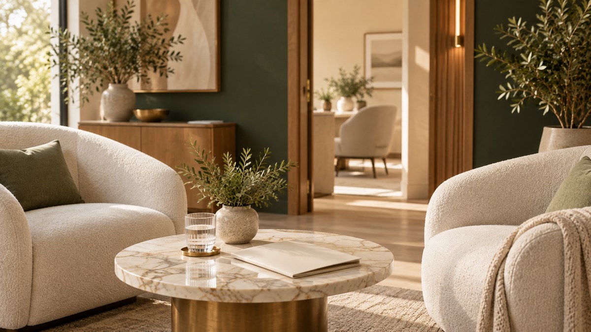 A calm, sunlit treatment room with warm wood finishes and a dental chair, prepared for a first visit at West Orange Dental Studio.